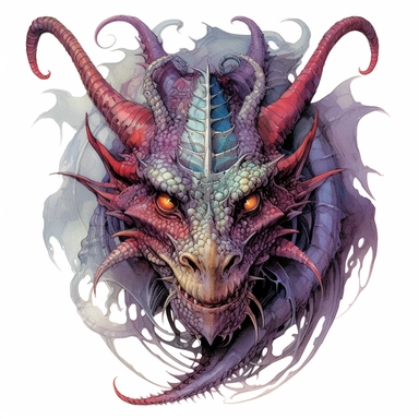 dragon of doom tattoo design by twilight designs, in the style of david nordahl, jean-baptiste monge, farel dalrymple, fantastical street, high resolution, imaginative characters, vibrant colors, clipart, blank white background