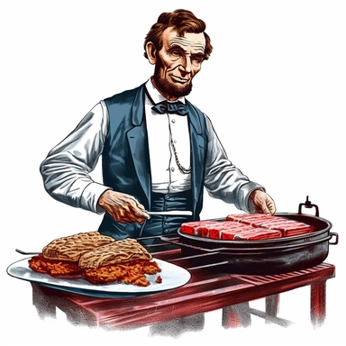 clip art, Abraham Lincoln bbq, white background