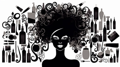 Clip Art for Black Hairdresser Beauty Salon, 2D, Vector, Flat separated on white background