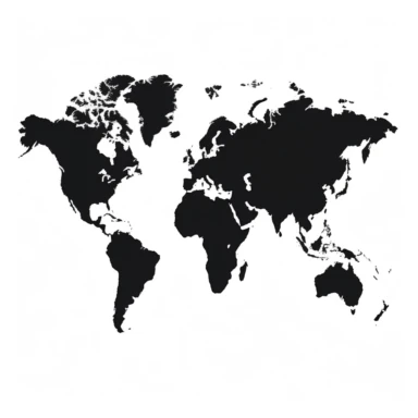 black world map graphic clipart