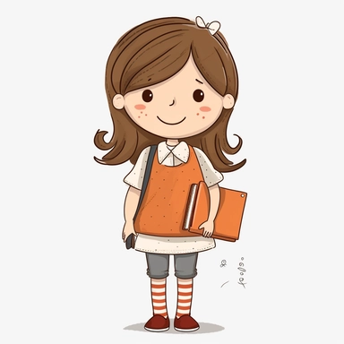 elementary school student clipart, single clipart, no overlapping