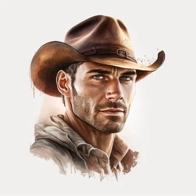 watercolour beautiful western cowboy manperfectly detailed beautiful facial features in western hat beautiful western cowboy man in western hat in beautiful setting beautifully detailed perfect details western man png image,high resolution,300dpi,graphic clipart,computer graphics