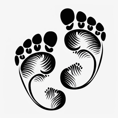 black and white baby feet clipart unique
