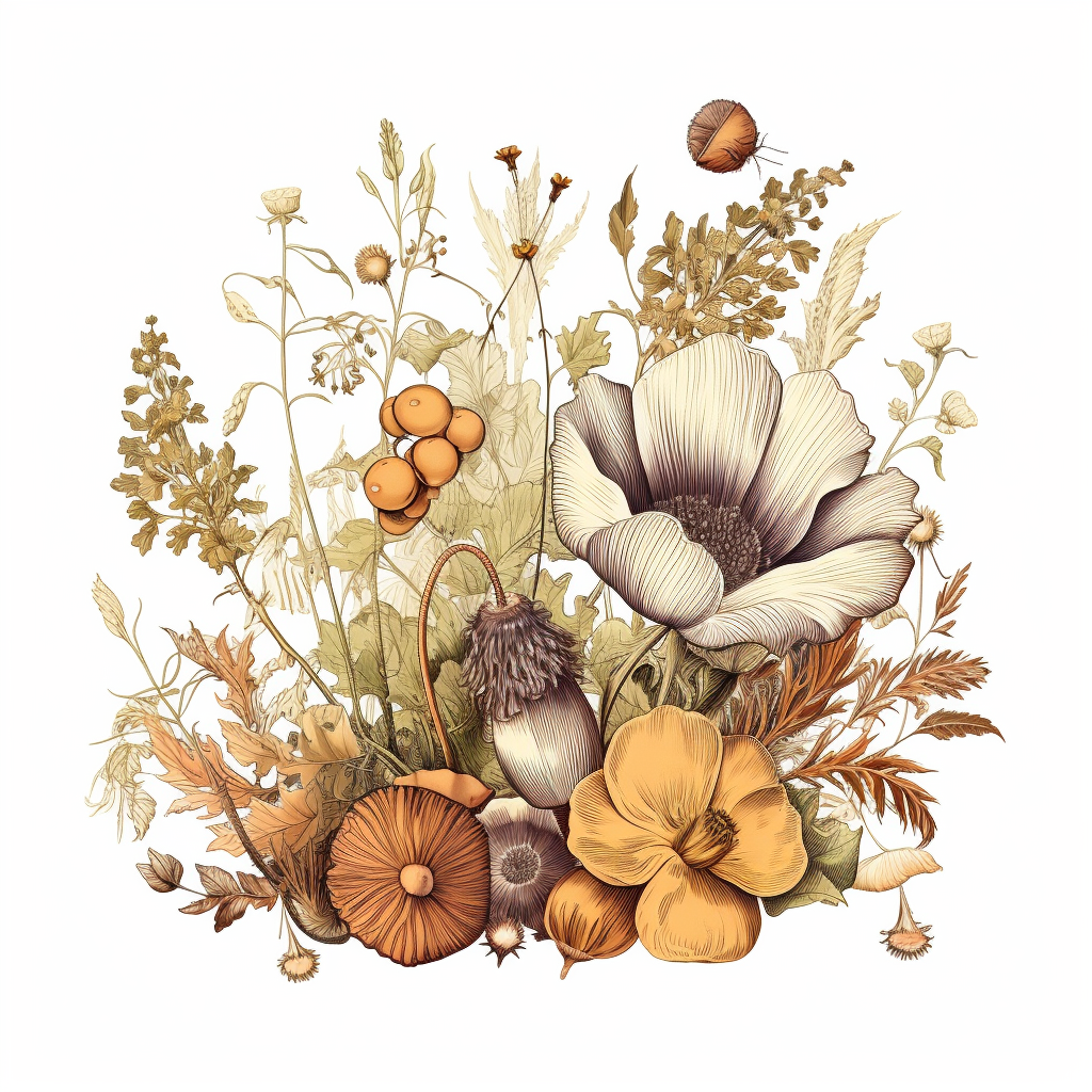 fall flowers cliparts