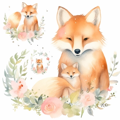 Mother's Day watercolor clipart set, animal mom and baby, love you mommy, mom day png graphics, mommy watercolor art, Mommy and me gift