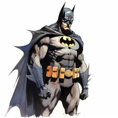 watercolor clipart Batman , Neal Adams