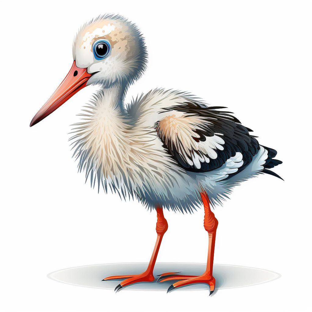baby and stork clipart