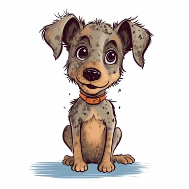 hand drew puppy with quirky and funny-looking clipart