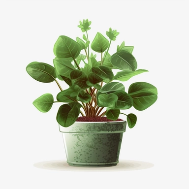 Clipart, vector, potted plant, with transparent background