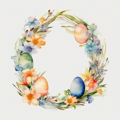 Watercolor easter border frame Clipart, easter, Minimalist Flowers Watercolor, Separated design, 8k