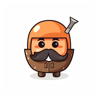 happy cute Blacksmith face, cartoon, clipart, mascot, isolated on white background