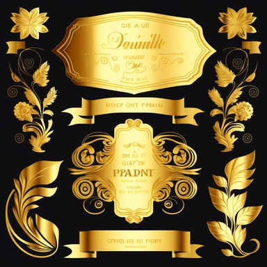 pure gold vector banners for writing on clipart svg