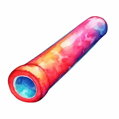 watercolor colorful clipart of a bright pool noodle, hd, on white background