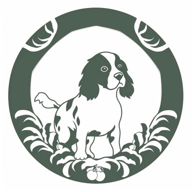 Smiling Cavalier King Charles Spaniel dog, full body, round christmas ornament, Cricut Silhouette Graphics Dog white background SVG Dxf EPS Png Cdr Ai Pdf Vector Art Clipart instant download Digital Cut Print File