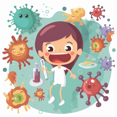 clipart microorganisms causing different diseases among kids