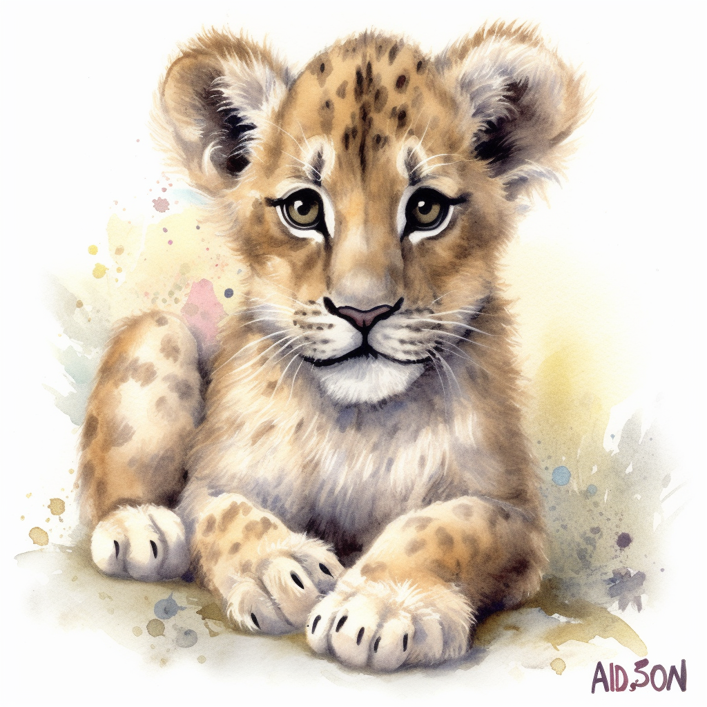 baby lion clipart