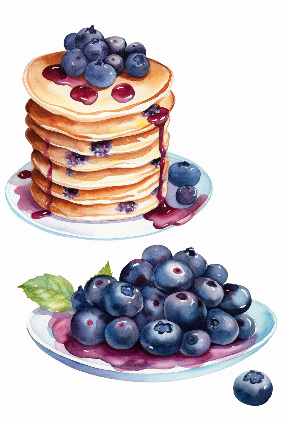 blueberry pancakes cliparts