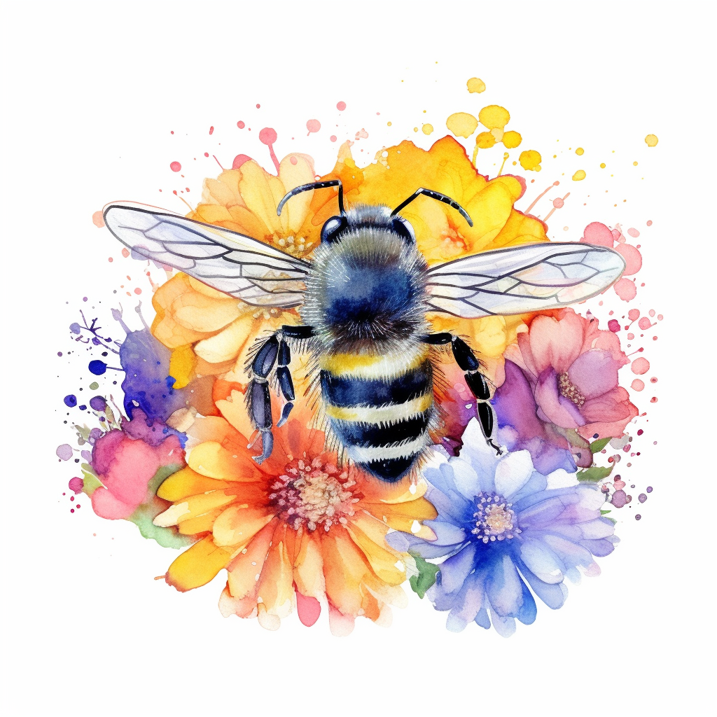 watercolor, honey bee designs cliparts, artistic, creative, intricate ...