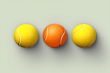 minimalistic clipart set three sport tennis ball, top view