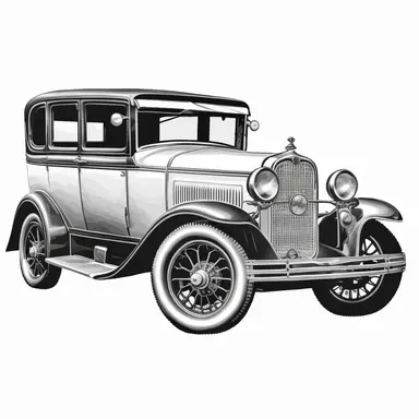 1920's automobile, clipart, white background