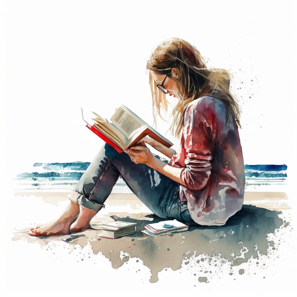 beach reading cliparts
