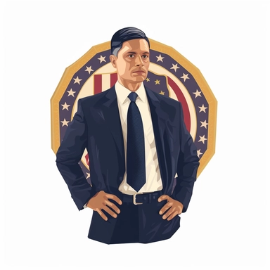 clipart of an FBI agent, white background