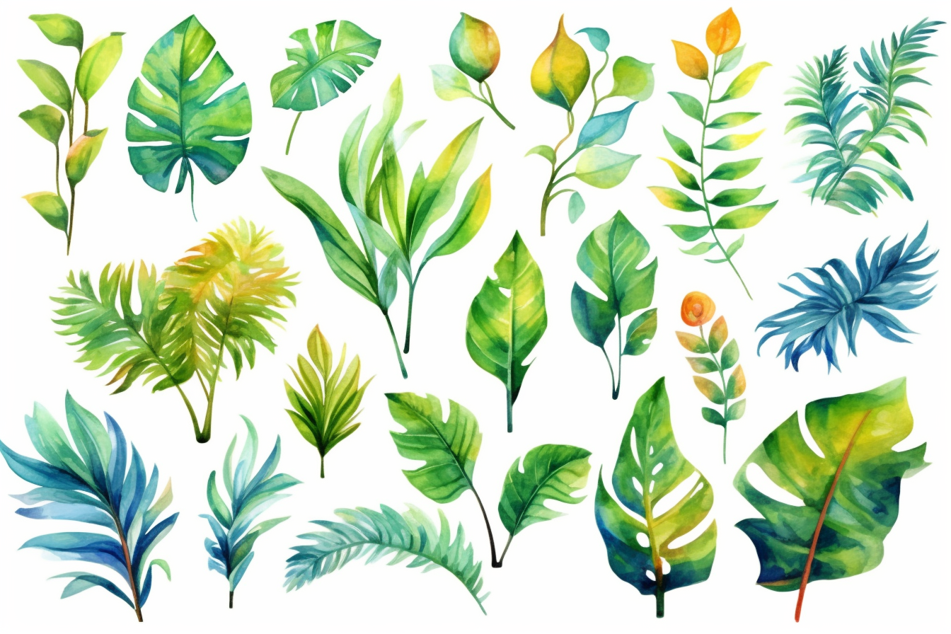 different leaves clipart