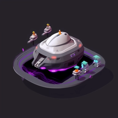 futuristic small family hovercraft concept, isometric perspective, game sprite, sci-fi, fun, creative, cartoon, clipart, hyper-detailed, black background,