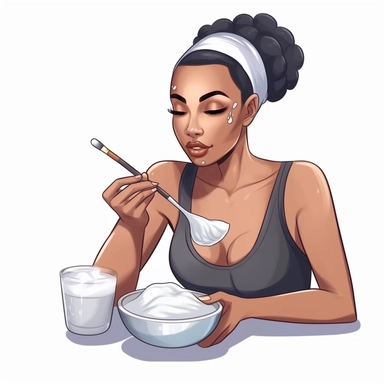 watercolor, women applying to cleanse and moisturize face skincare products at home. Everyday skincare routine with cleanser and moisturizer. png Full body realistic cartoon in 32K UHD cute. 15 cm thick outline. Black color. There was no shadow on the ground. 8k with realistic watercolors and detailed illustrations. PNG clipart, transparent white background