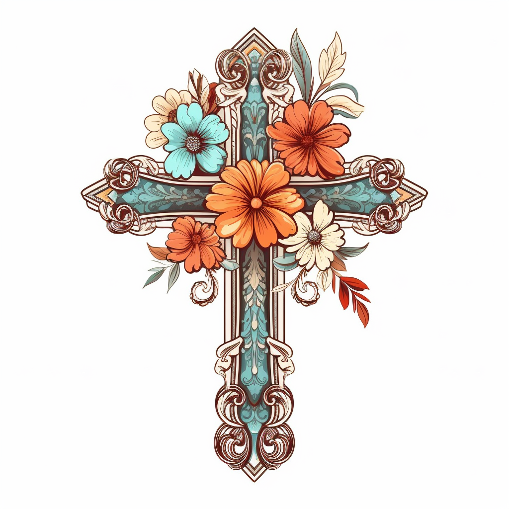 cross flowers cliparts
