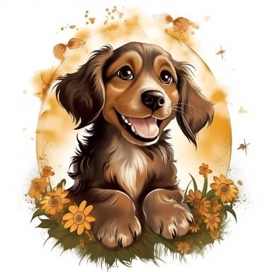 dog theme design clipart