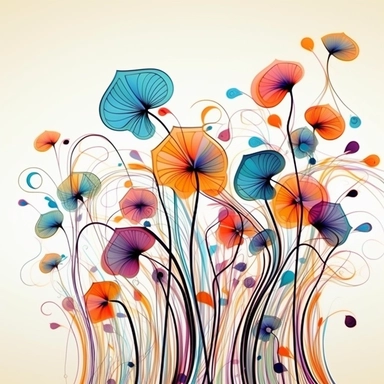 abstract flowers clip art