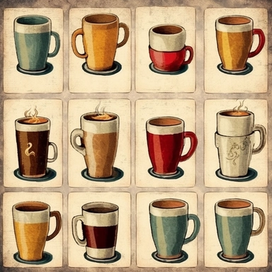 coffee cup and mug Clipart - 13 High Quality JPGs - Digital Download - Card Making, Mixed Media, Digital Paper Craft