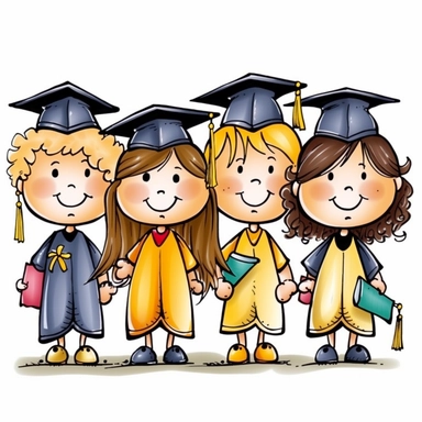 elementary clip art graduation 2d cartoon