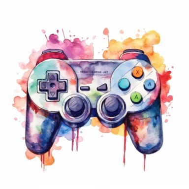 watercolor oldschool nintendo controller clipart