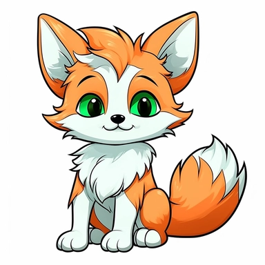 best of adorable clip art free coloring pages, in the style of furry art, focus stacking, white and orange, simplistic cartoon, rtx on, silver and emerald, kimoicore, Sticker, Cutline, Vector, White Background