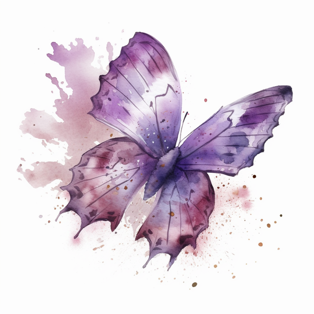 Watercolour fluttering butterfly in flight clipart, botanical sketch ...