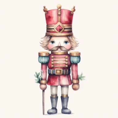 Cute christmas nutcracker watercolor clipart