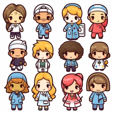 kawaii nurses clip art