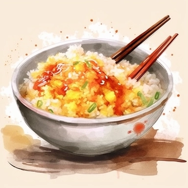 clipart water color fry rice