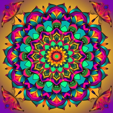 a kaleidoscope of bright colors in a psychedelic style shapes within clipart no fonts no words no letters