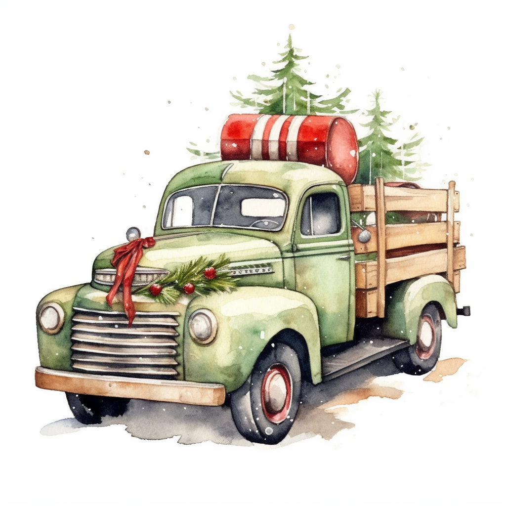 christmas truck cliparts
