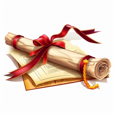 schoold diploma cartoon style clipart white background