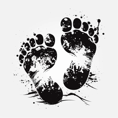 black and white baby feet clipart unique