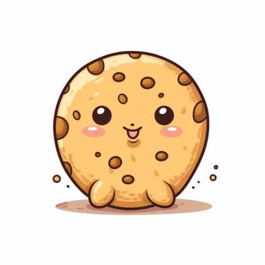 kawaii cookie clipart, white background