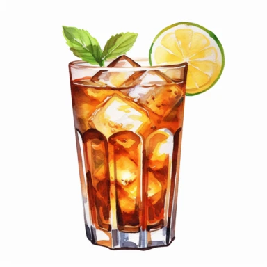 watercolor coctail long island iced tea clipart