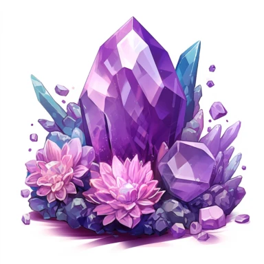Peace and luck, Truth and humility Amethyst clipart