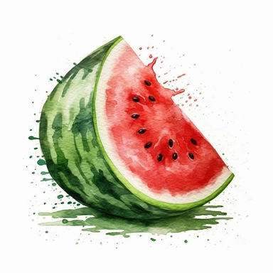 watermelon clip art white background no watermark, signature, noise, grain, text, title, font, hail,