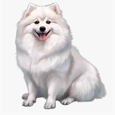 American Eskimo Dog, clipart, sitting, cute, no background, high resolution