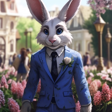 high res, absurd res, realistic, 1boy, rabbit ears, standing, solo, smile, clothed, suit, (tail:1.0),, white claws, blue eyes, digital painting (artwork), park, flowers, by silverfox5213,Negativetext, signature, watermark, username, blurry, artist name, comic, sequence, multi tail, feral, abs, snow, simple background, hair Size: 720x720, Seed: 3461571629, Model: fluffusion_r1_e20_640x, Steps: 30, Sampler: DPM++ 2M, CFG scale: 6, Clip skip: 2, Mask blur: 4, Model hash: 30ecde0ac1, Denoising stren